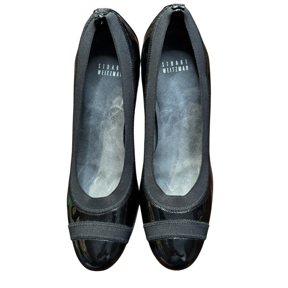 Stuart Weitzman Shoes Womens Size 8 Black Patent Leather Block Heel Dress Pumps
